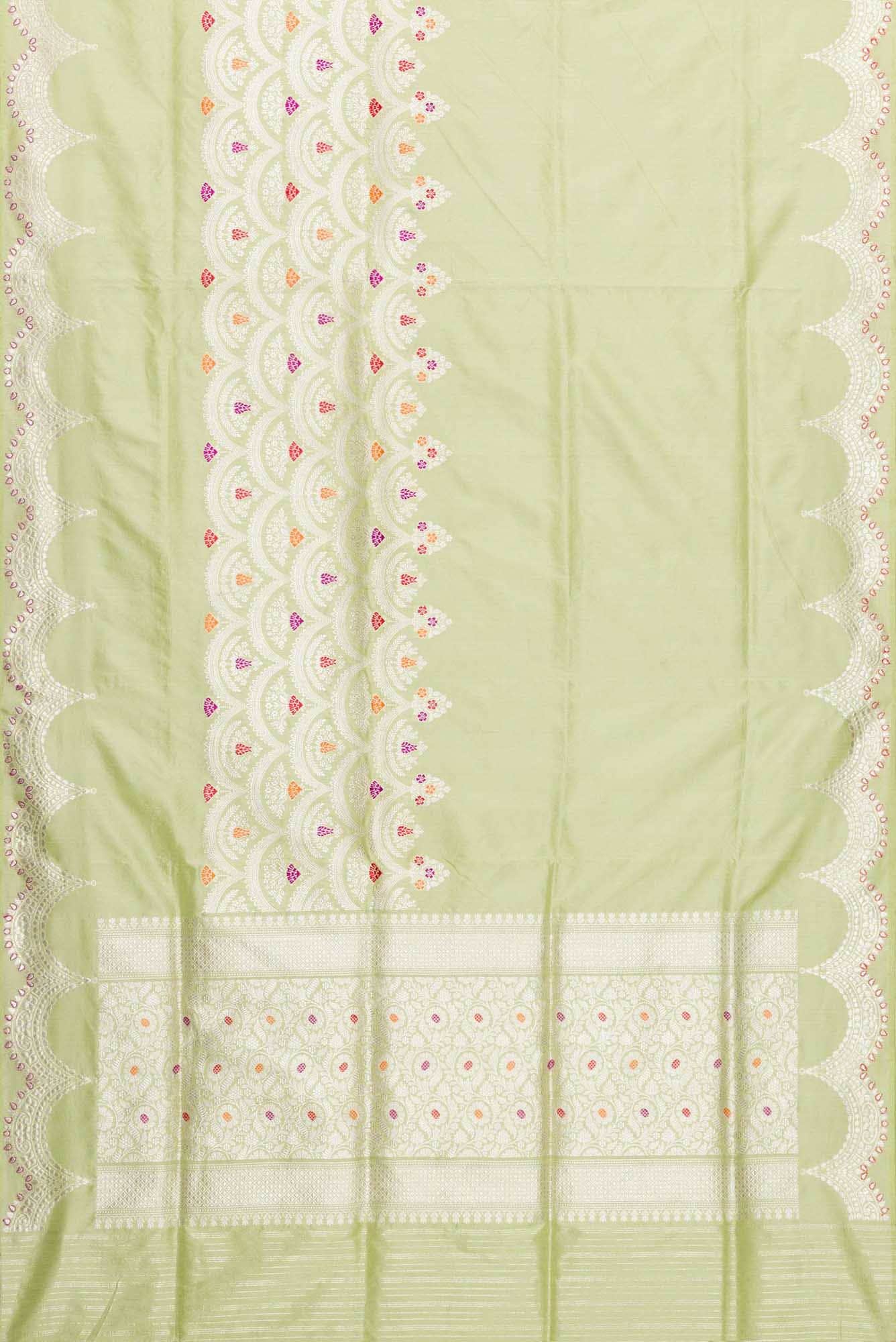 Pista Green Dual Tone Banarasi Silk Saree