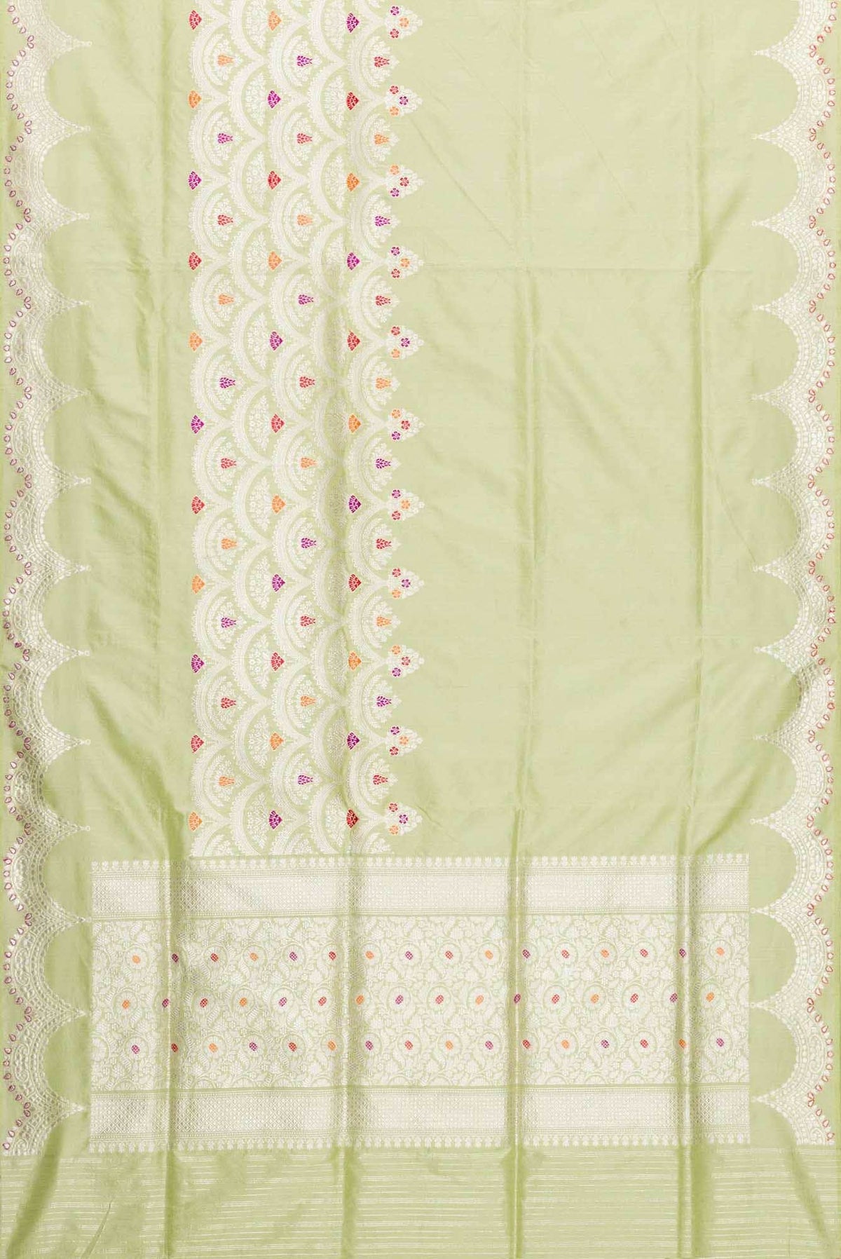 Pista Green Dual Tone Banarasi Silk Saree