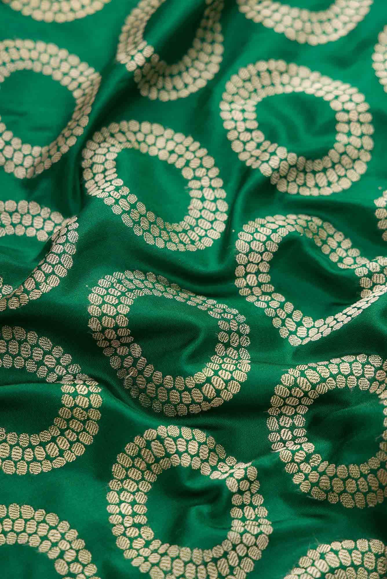 Pure Silk Pure Zari Green Dual Tone Banarasi Saree