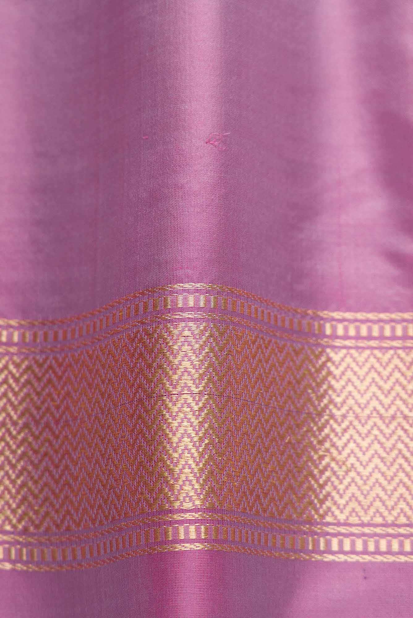 Pure Silk Pure Zari Lavender Dual Tone Banarasi Saree