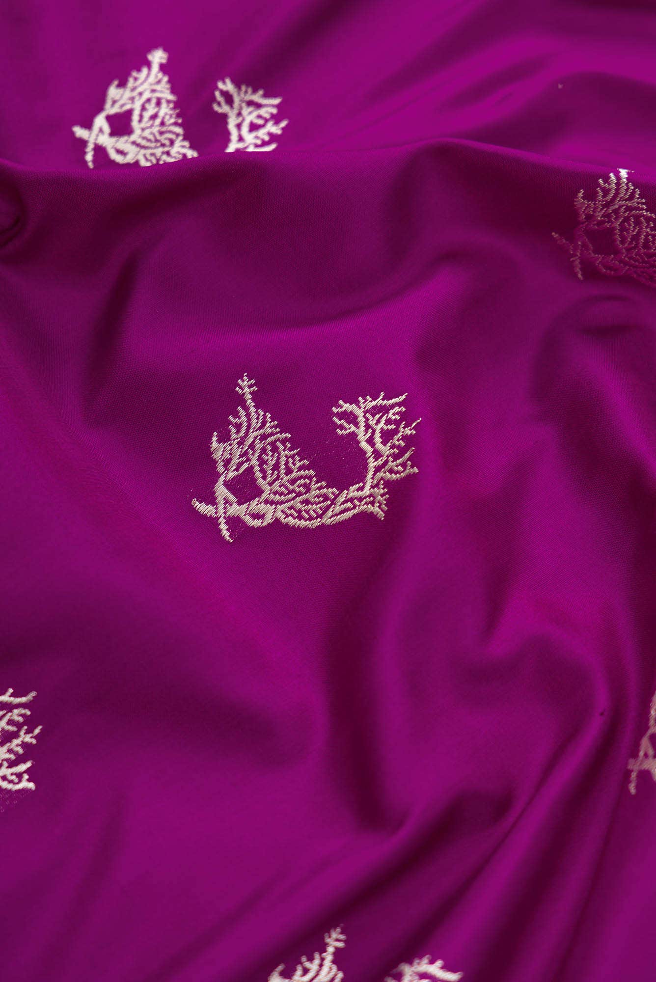 Pure Silk Pure Zari Purple Dual Tone Banarasi Saree