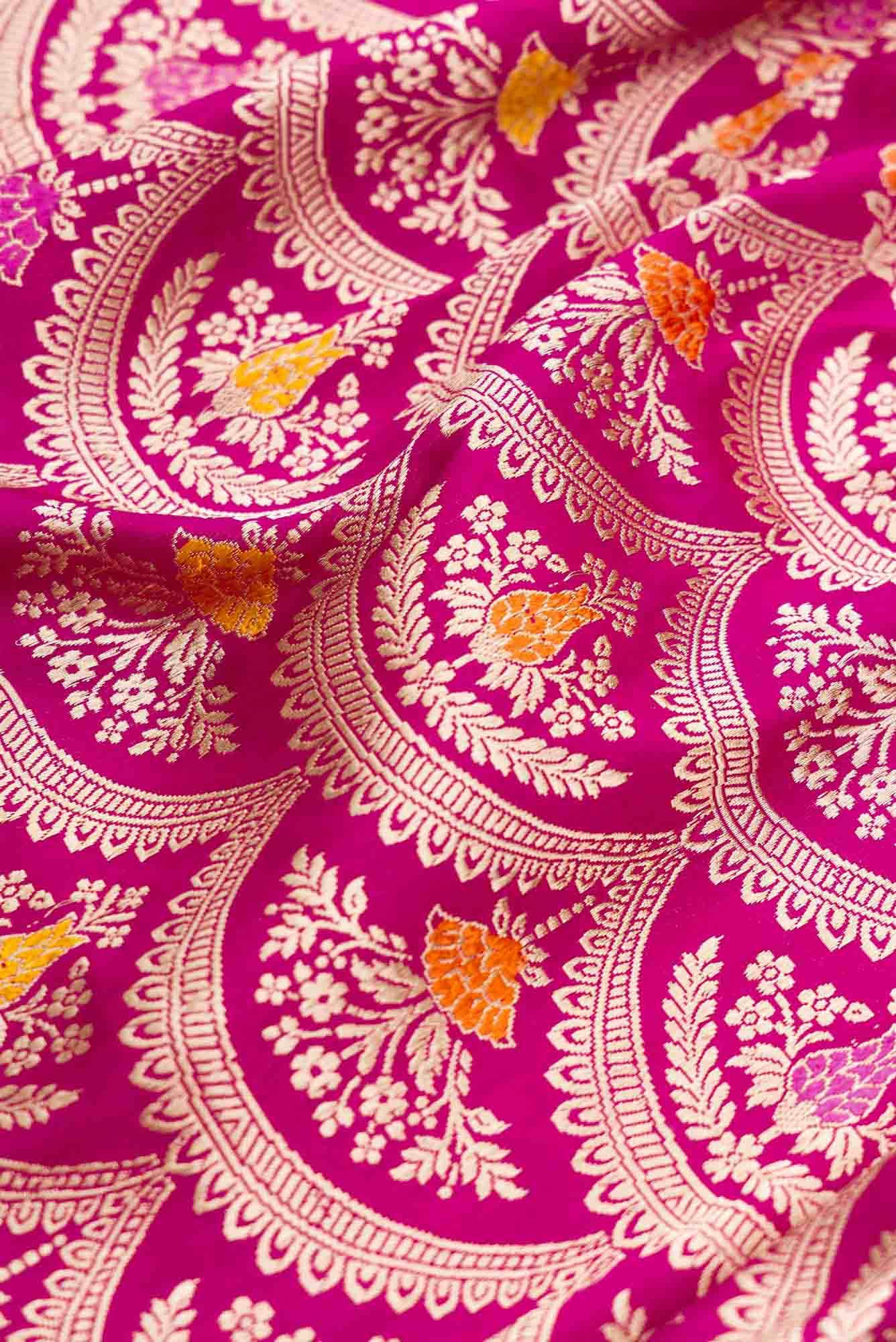 Pink Dual Tone Banarasi Silk Saree