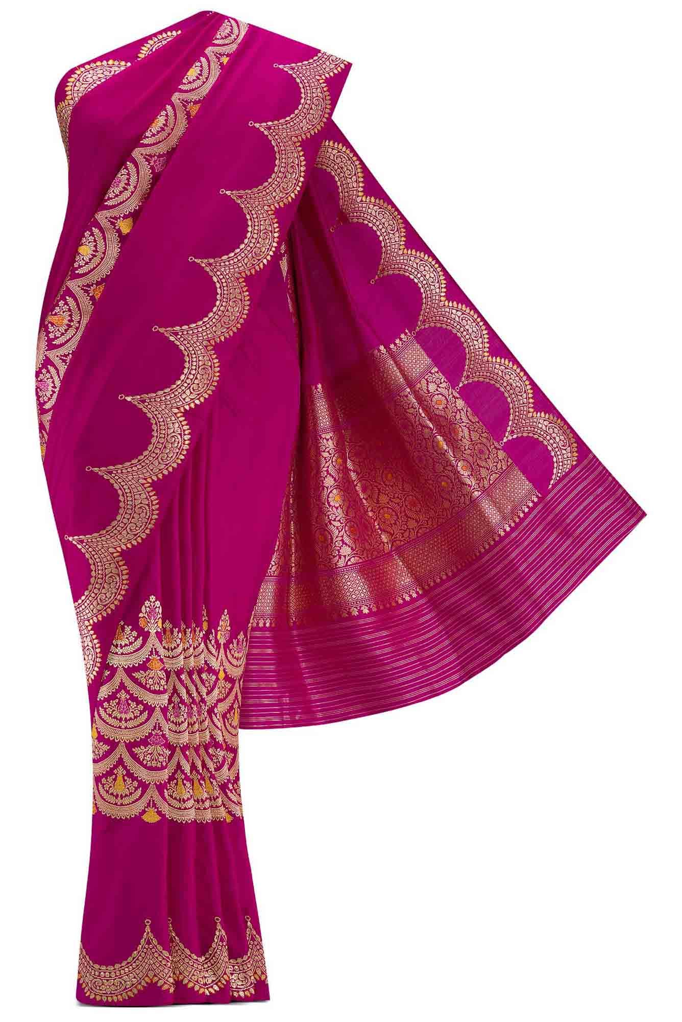 Pink Dual Tone Banarasi Silk Saree