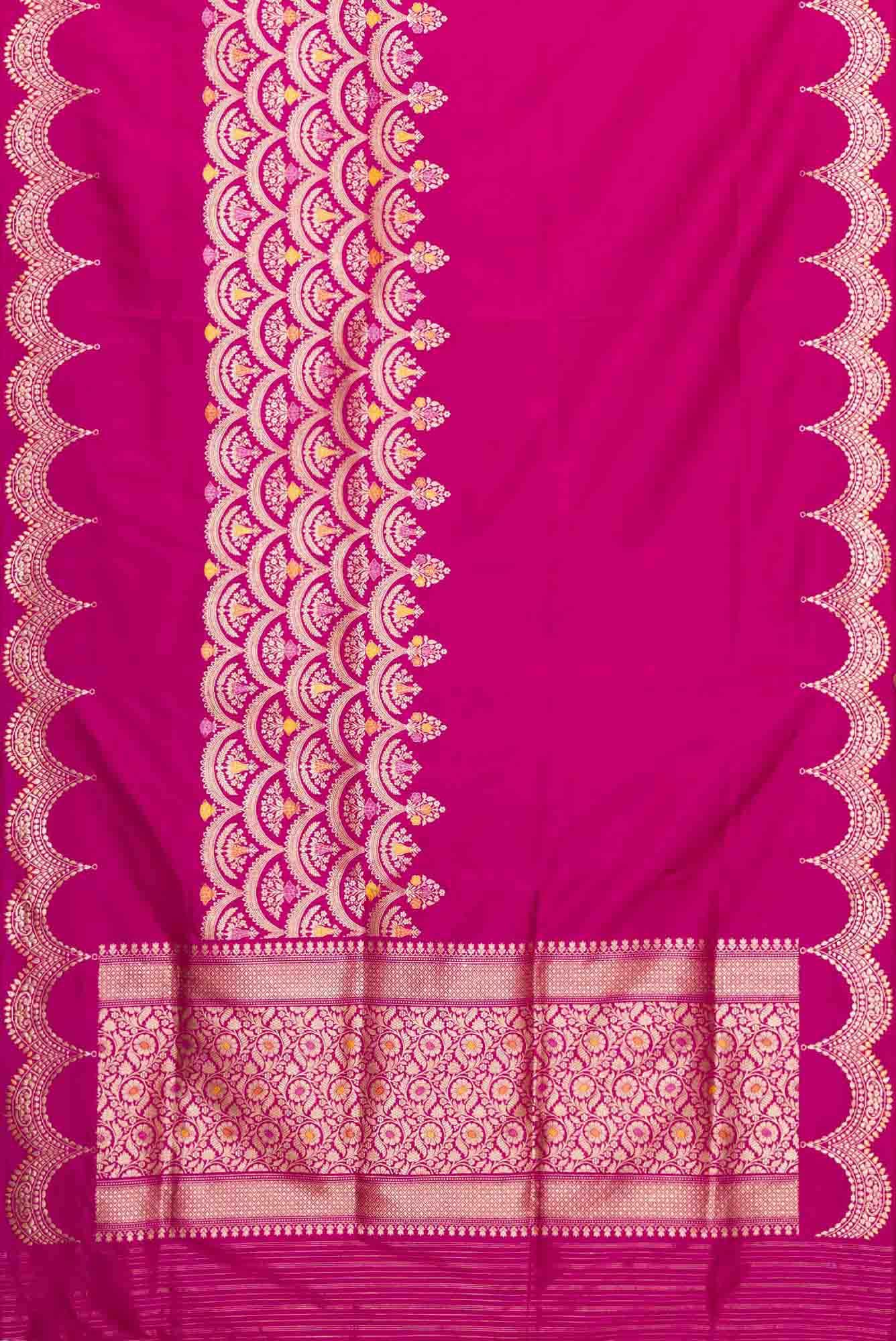 Pink Dual Tone Banarasi Silk Saree