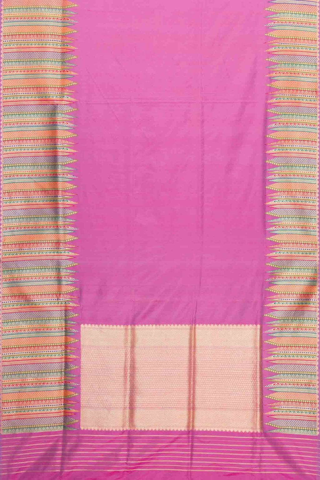 Pure Silk Pure Zari Pink Dual Tone Banarasi Saree