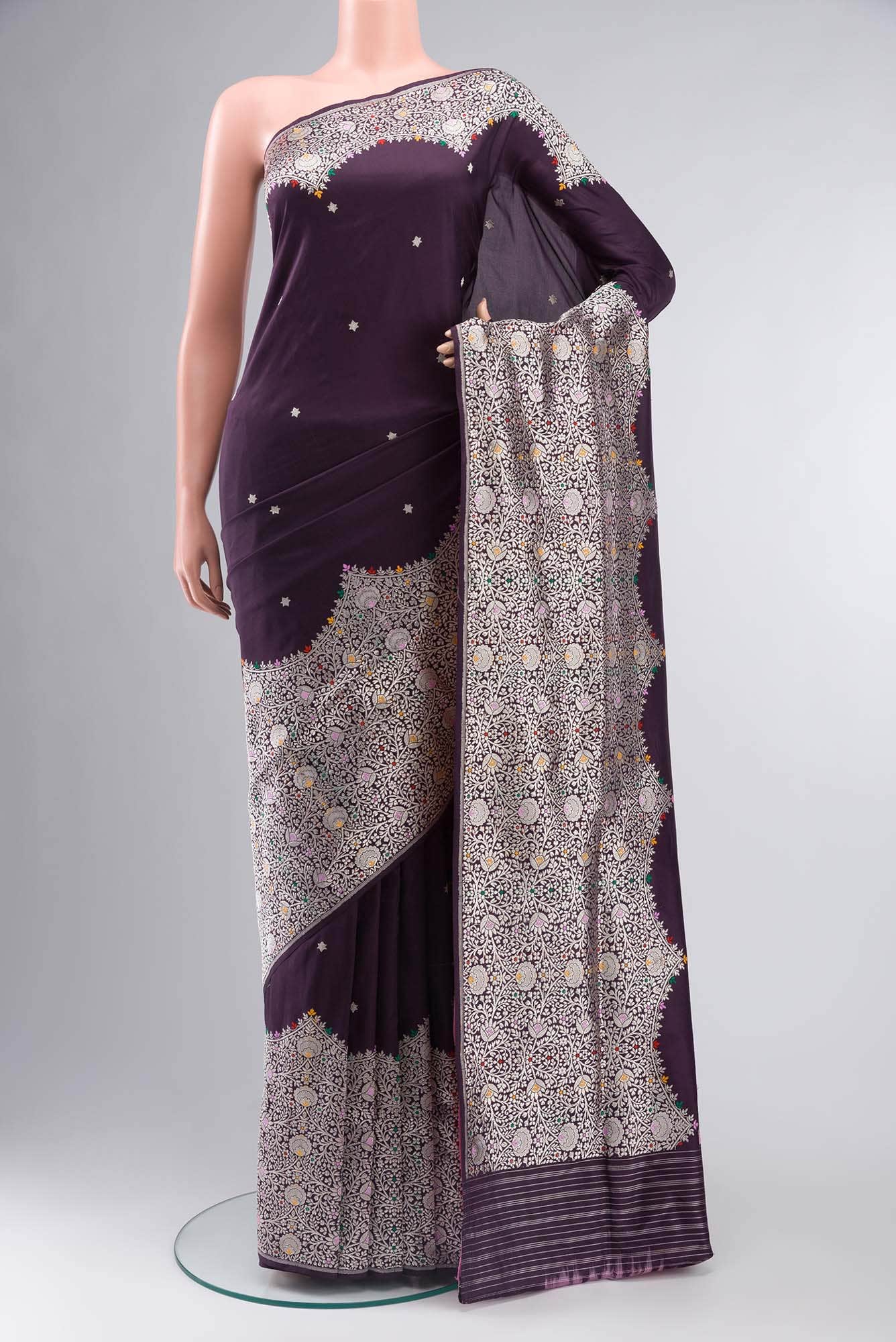 Violet Banarasi Silk Saree