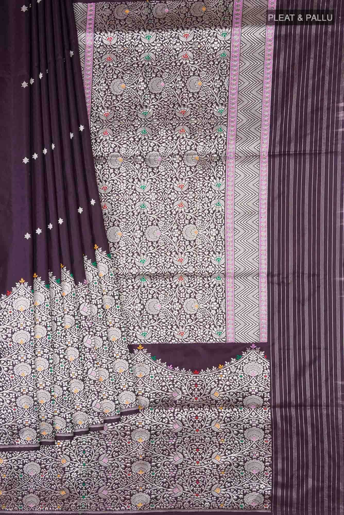 Violet Banarasi Silk Saree