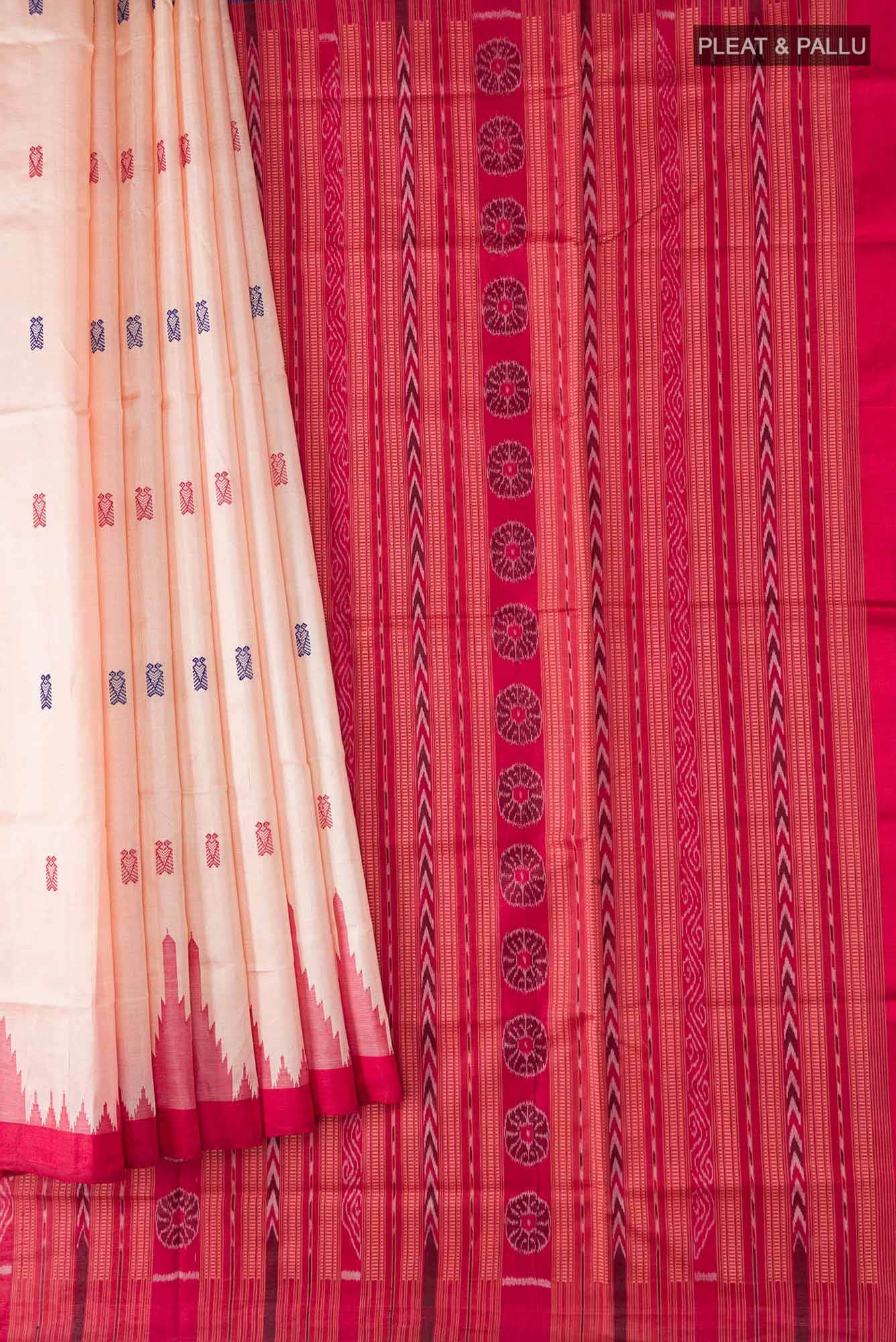 Beige Orissa Silk Saree