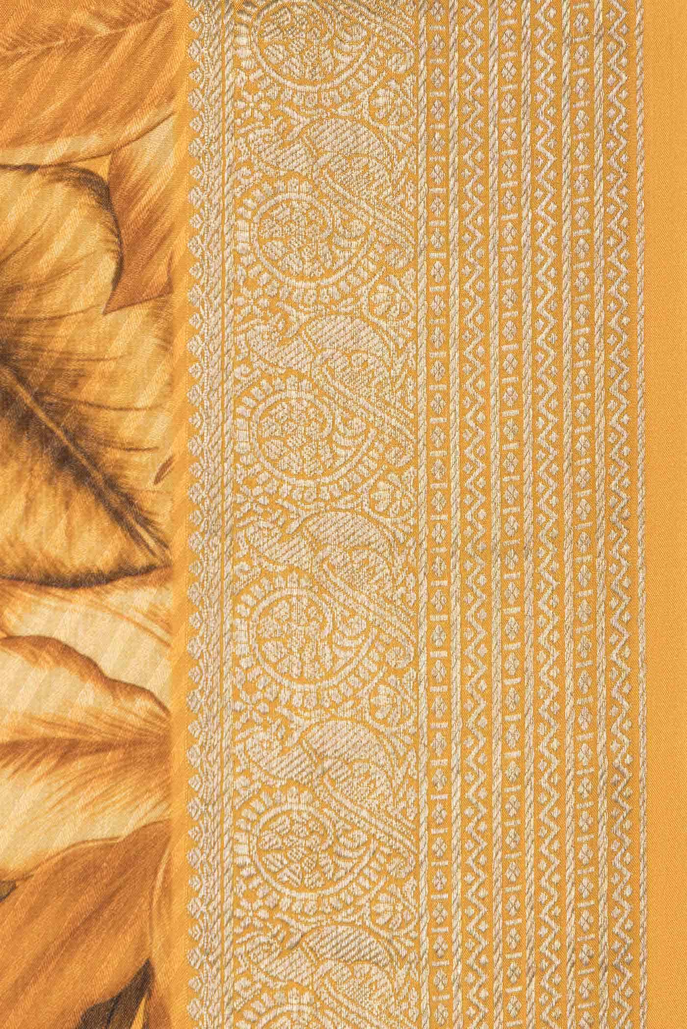 Mustard Mysore Crepe Saree