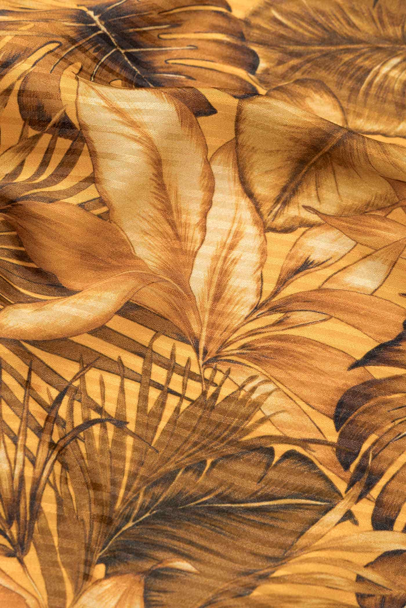 Mustard Mysore Crepe Saree
