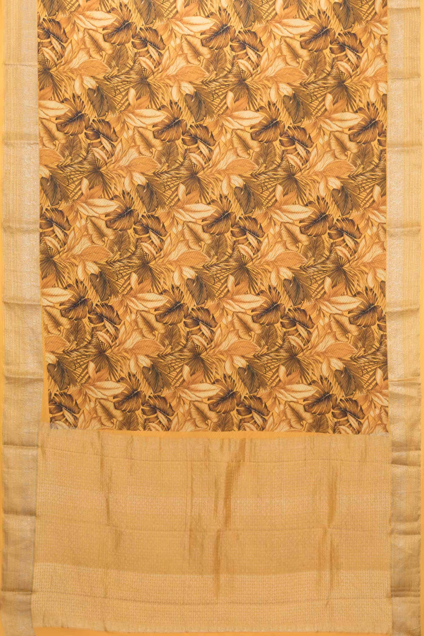 Mustard Mysore Crepe Saree