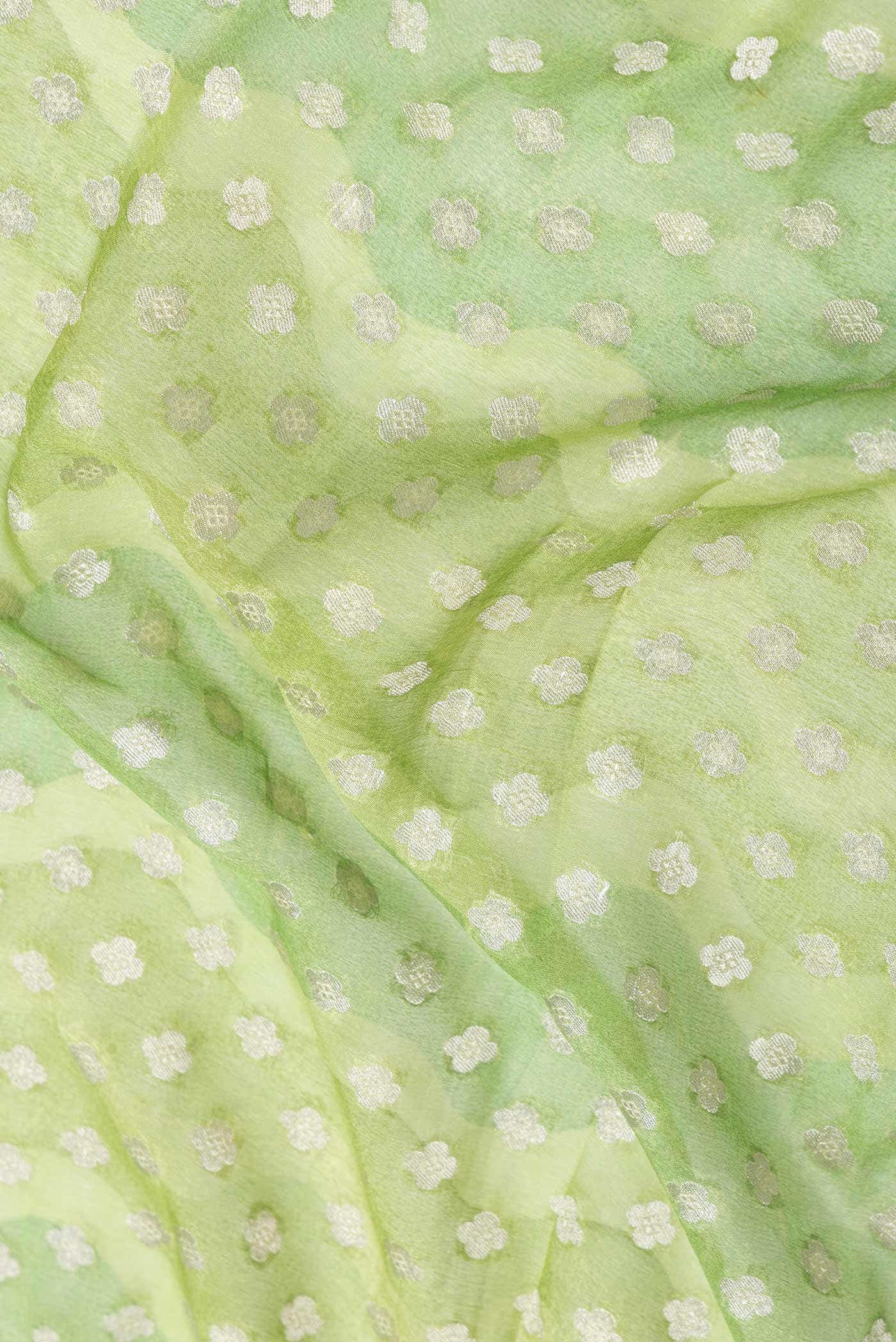 Green Dual Tone Banarasi Georgette Saree