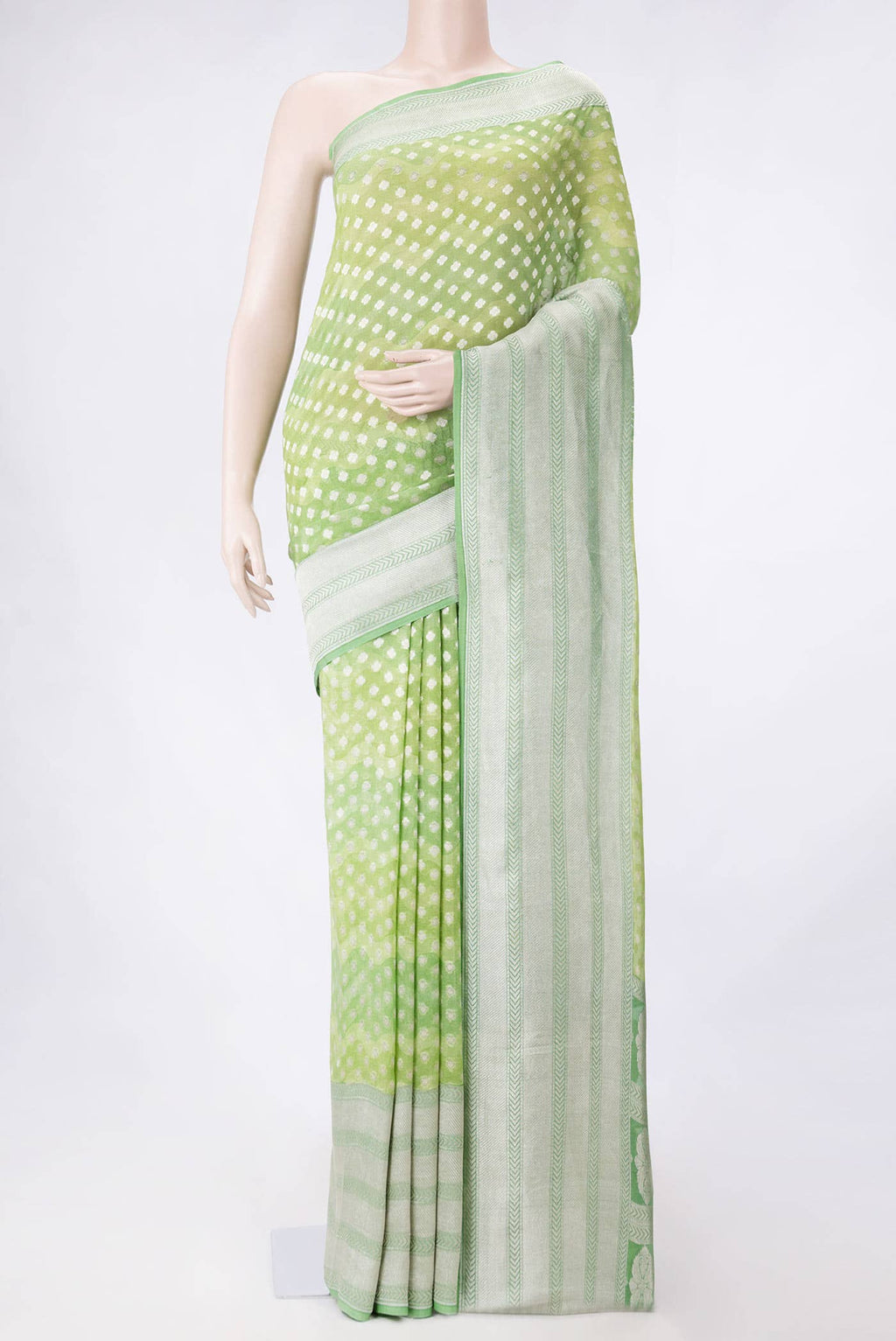 Green Dual Tone Banarasi Georgette Saree