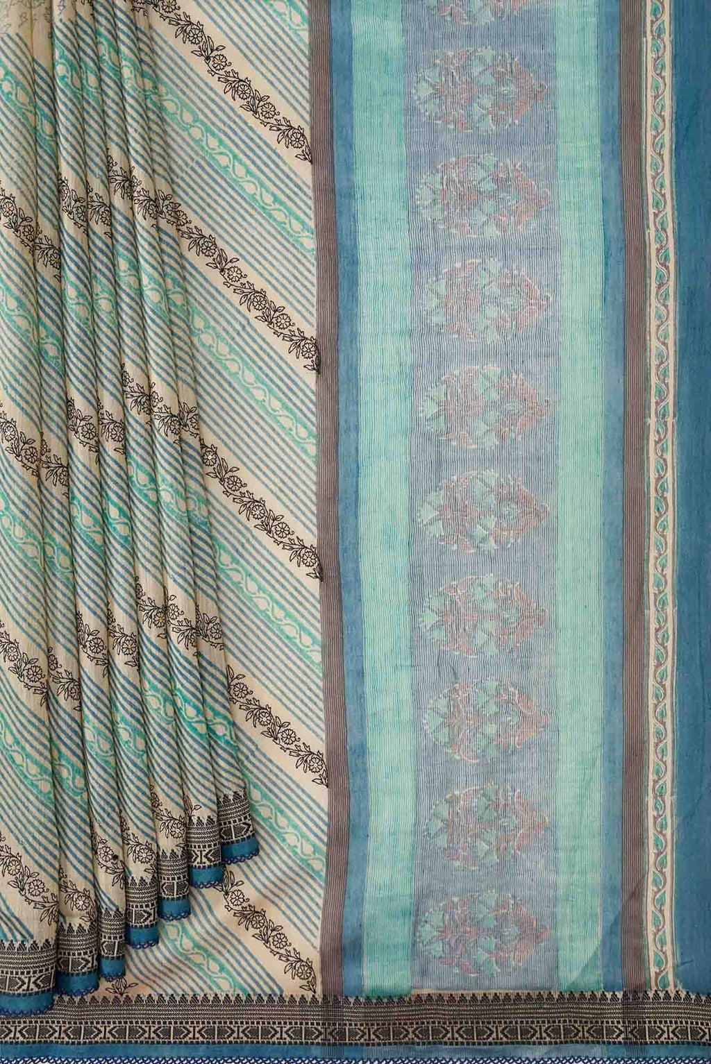Sandal Dual Tone Tussar Silk Saree