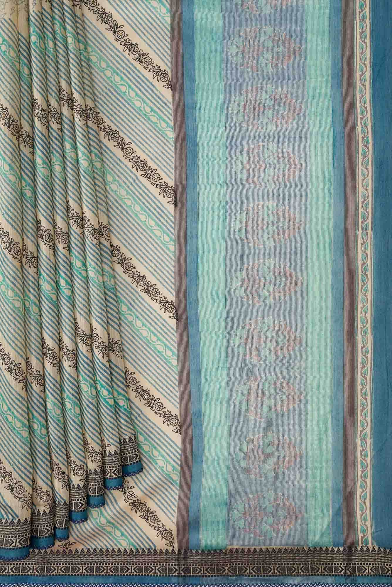 Sandal Dual Tone Tussar Silk Saree