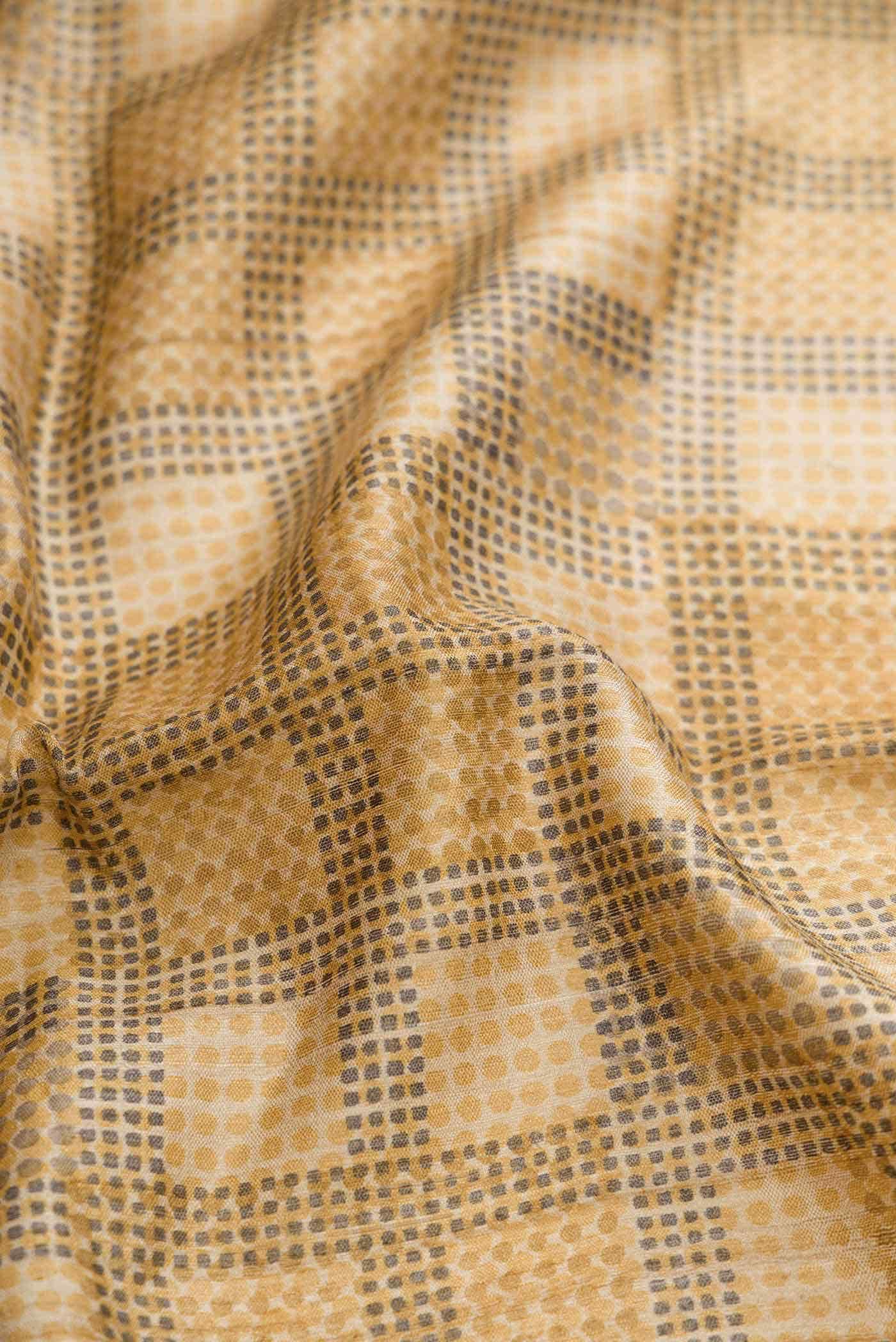 Beige Dual Tone Tussar Silk Saree