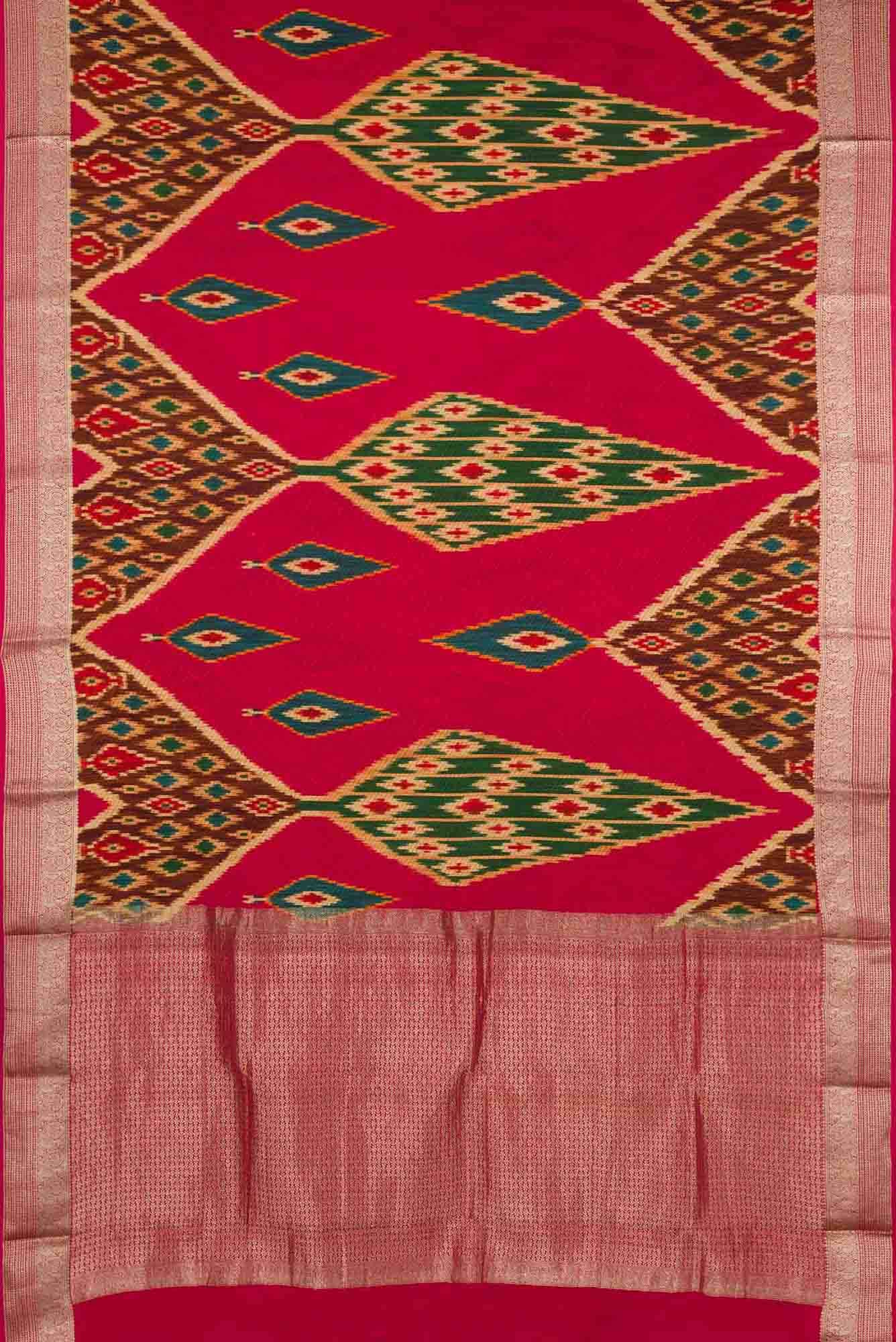 Dark Pink Dual Tone Mysore Crepe Saree