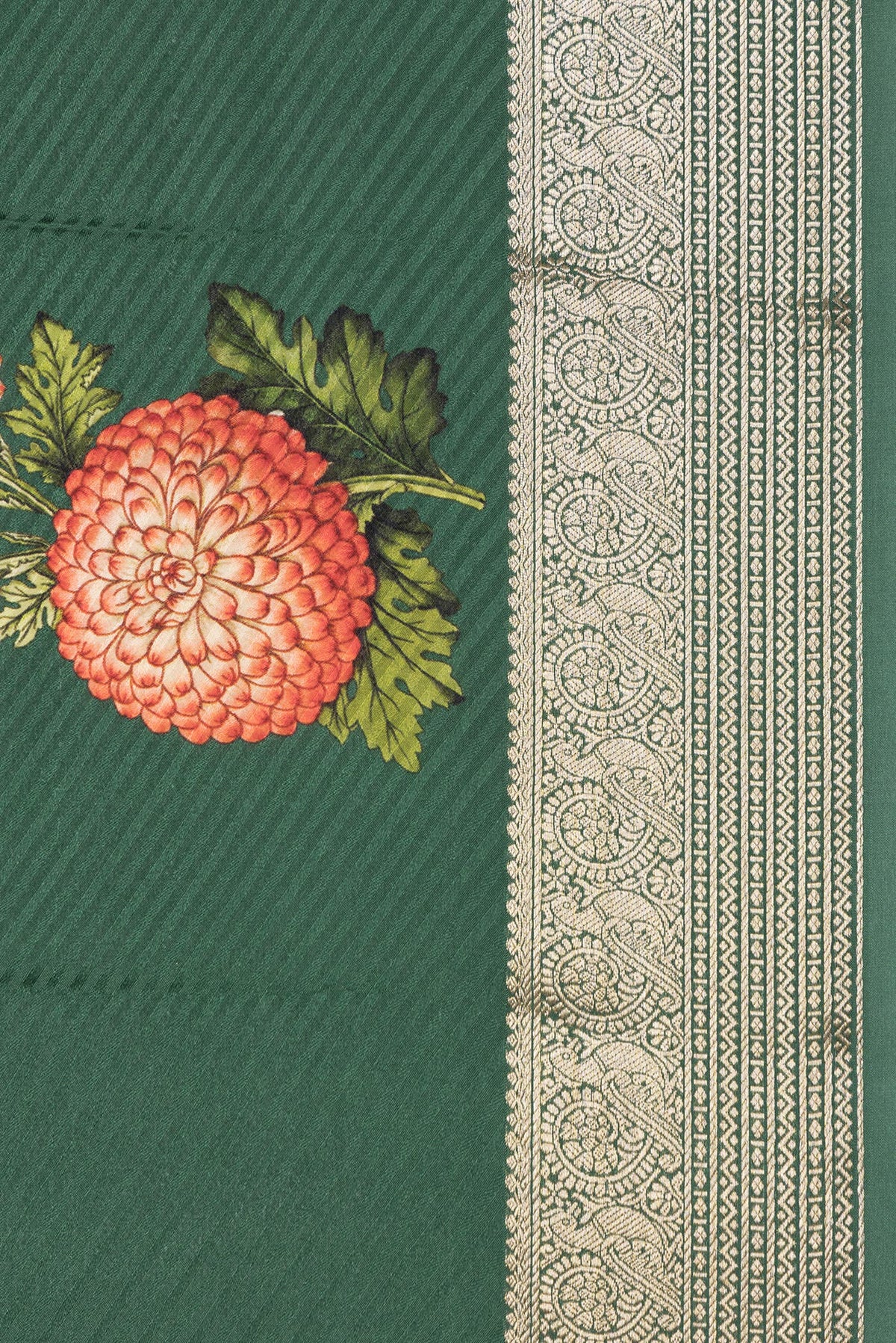 Bottle Green Mysore Crepe Saree