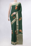 Bottle Green Mysore Crepe Saree