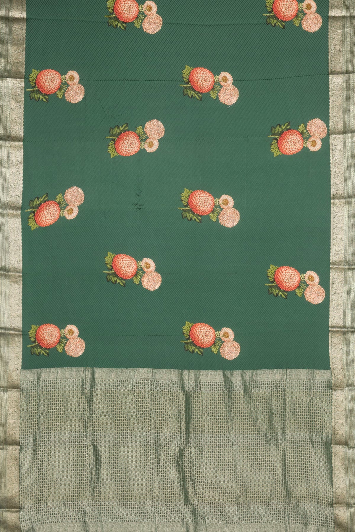 Bottle Green Mysore Crepe Saree