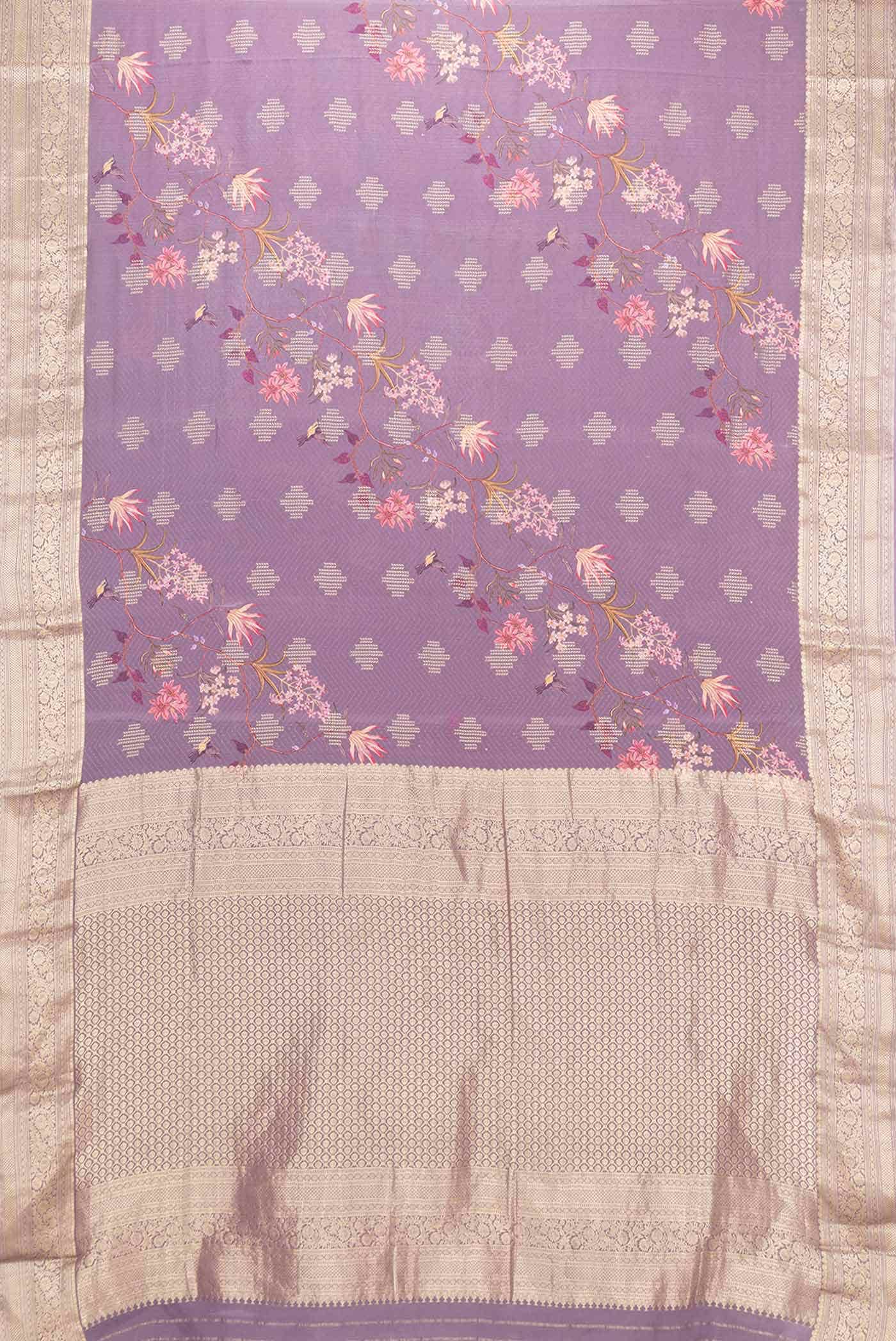 Lilac Dual Tone Mysore Crepe Saree