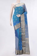 Blue Dual Tone Mysore Crepe Saree