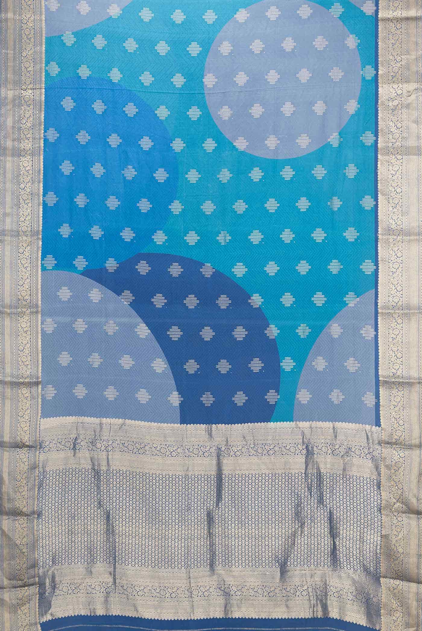 Blue Dual Tone Mysore Crepe Saree