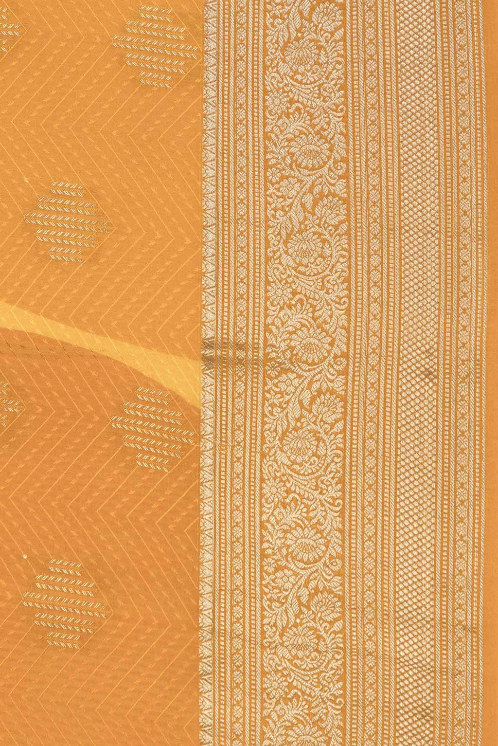 Mustard Dual Tone Mysore Crepe Saree