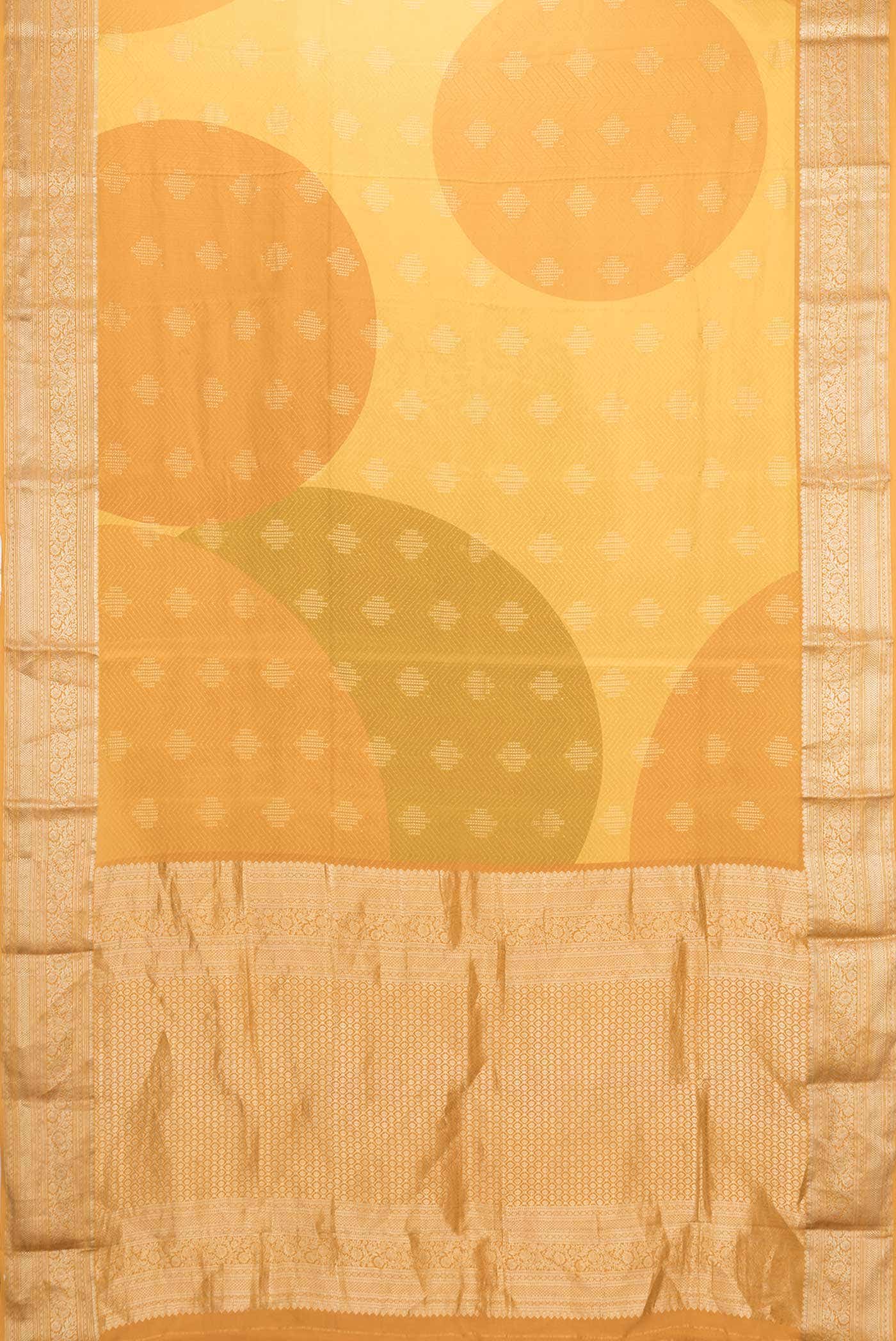 Mustard Dual Tone Mysore Crepe Saree