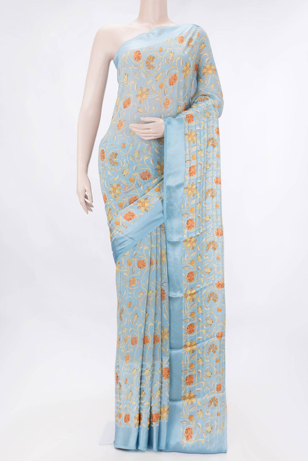 Grey Dual Tone Mysore Georgette Saree