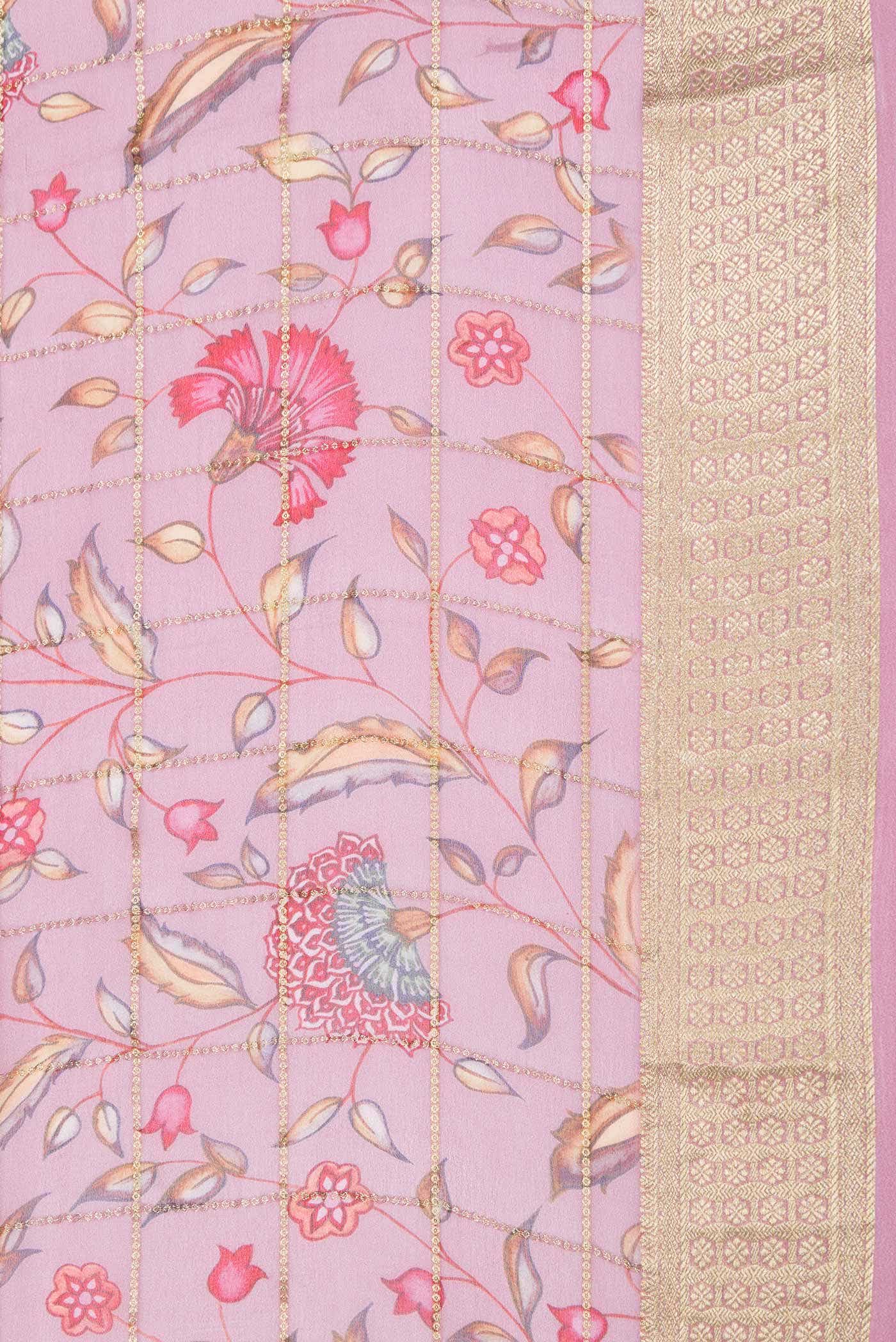 Rose pink Dual Tone Mysore Georgette Saree