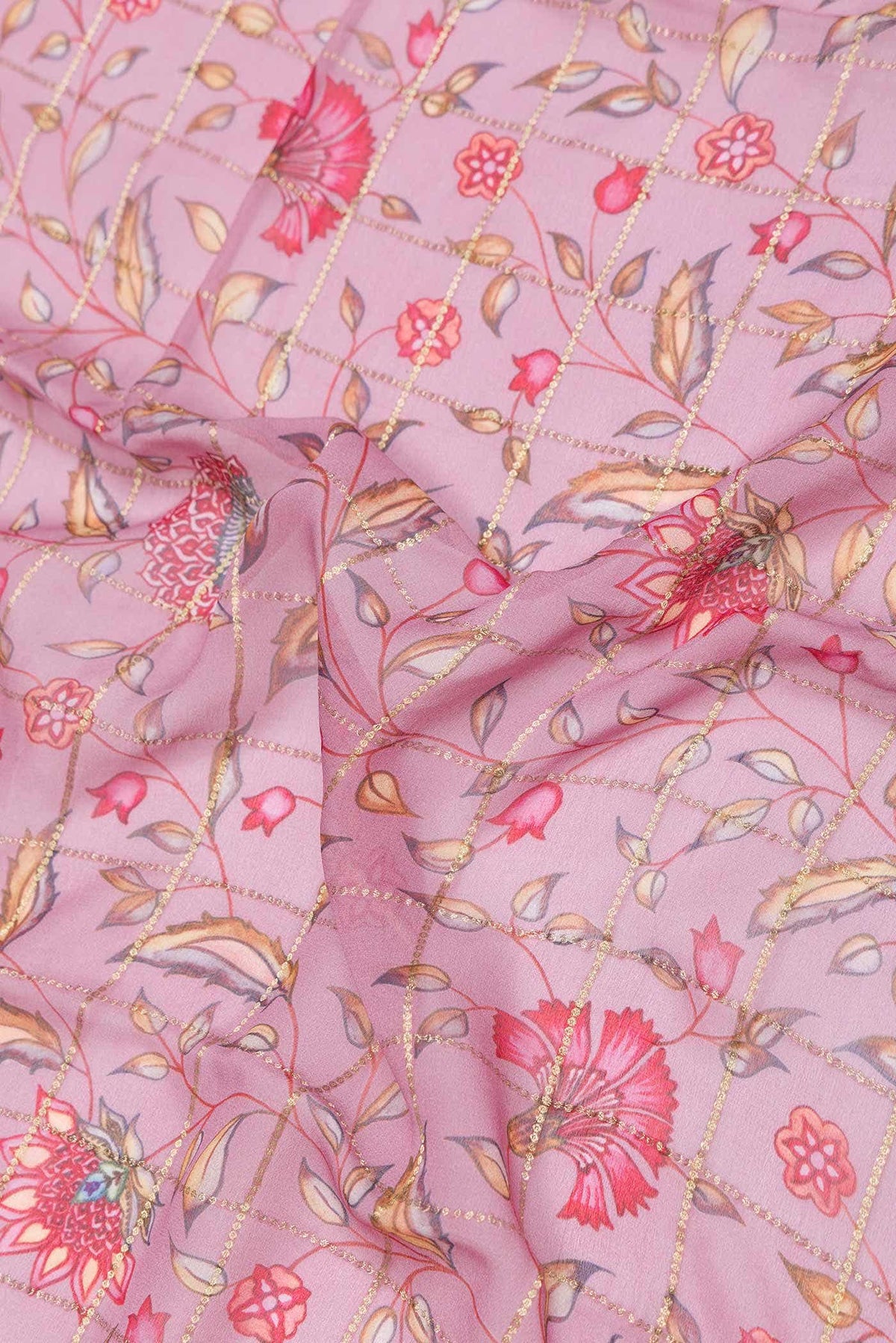 Rose pink Dual Tone Mysore Georgette Saree