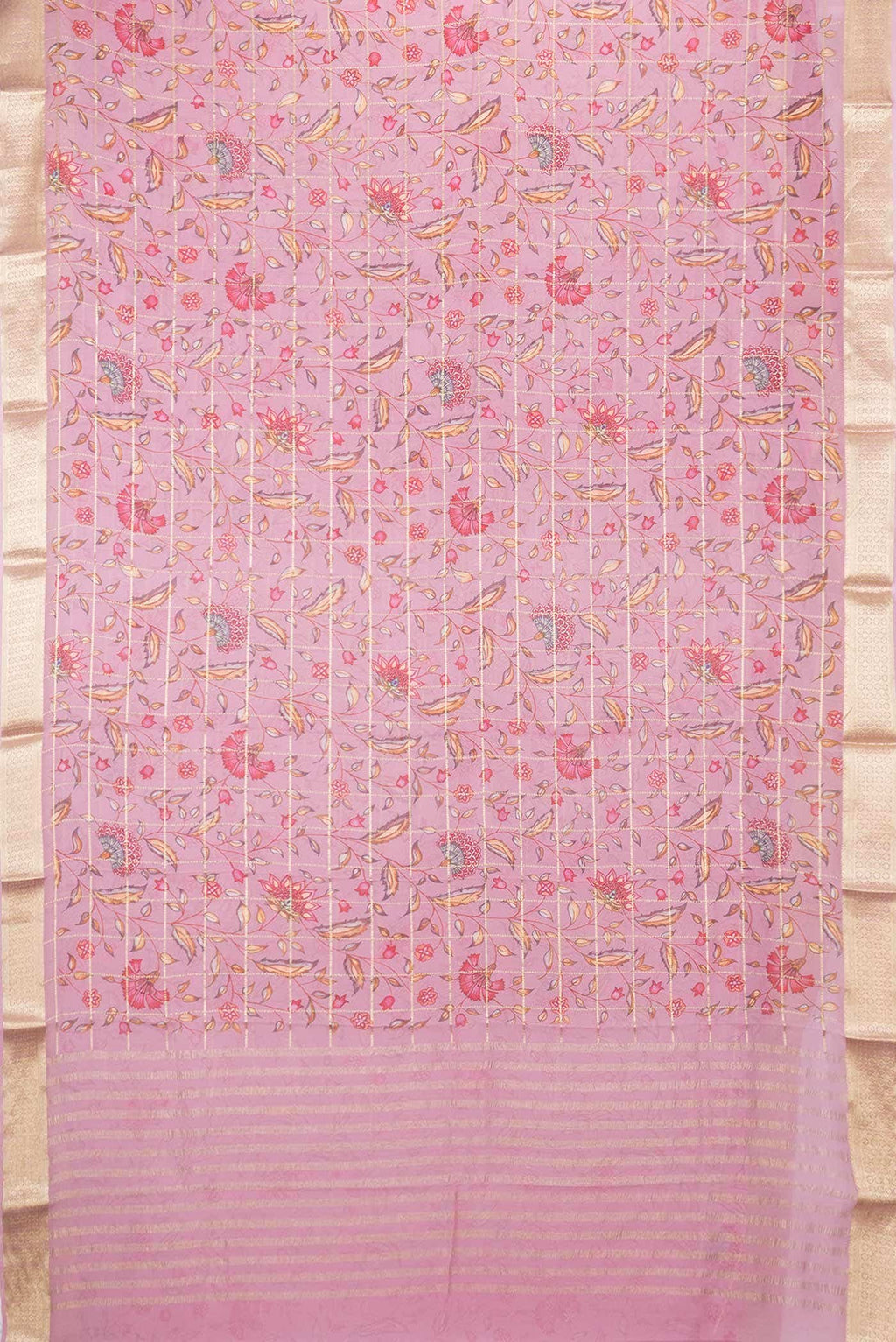 Rose pink Dual Tone Mysore Georgette Saree