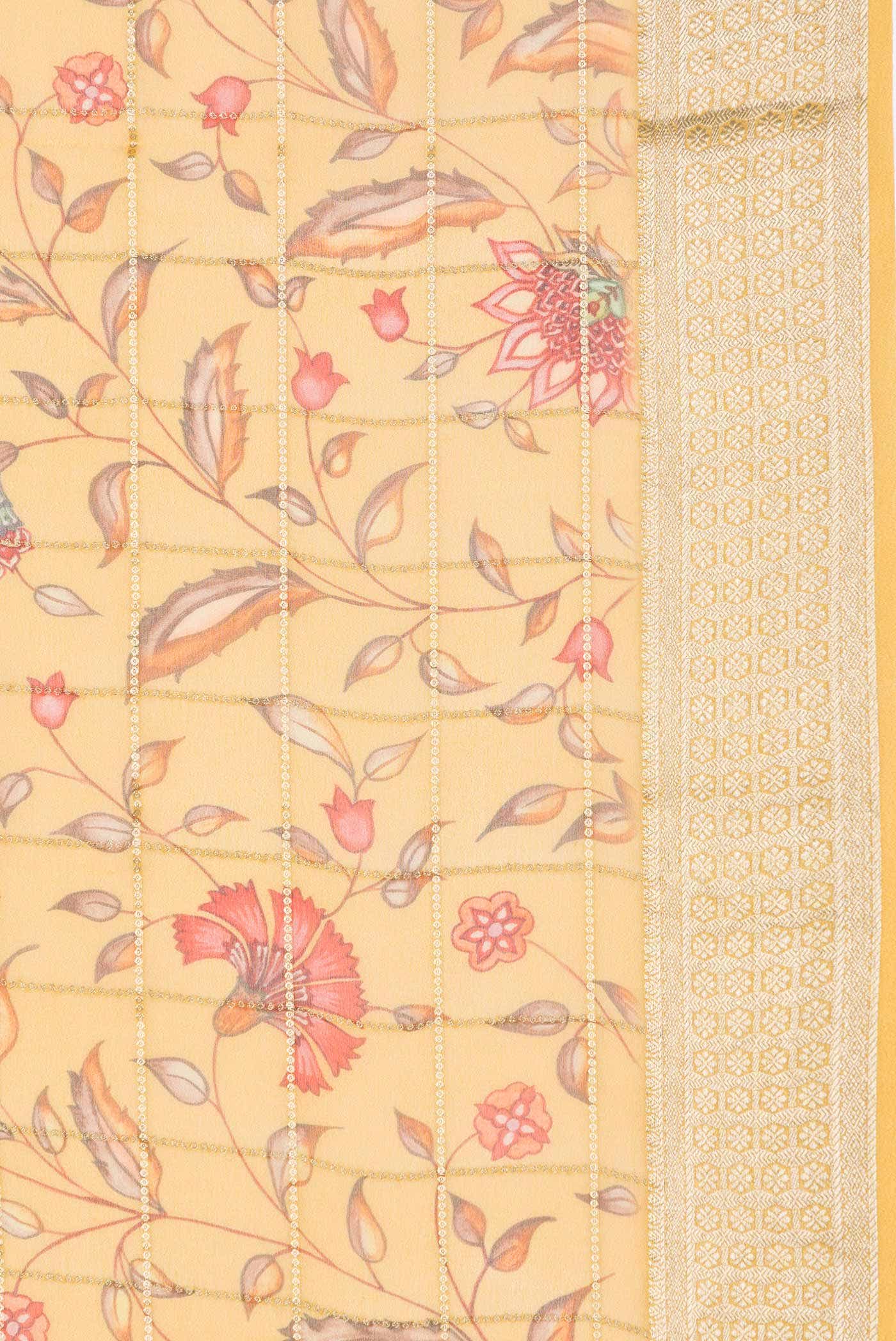 Mustard Dual Tone Mysore Georgette Saree