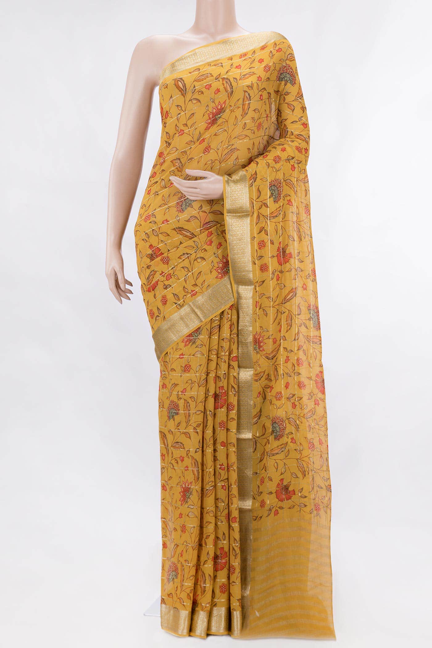 Mustard Dual Tone Mysore Georgette Saree