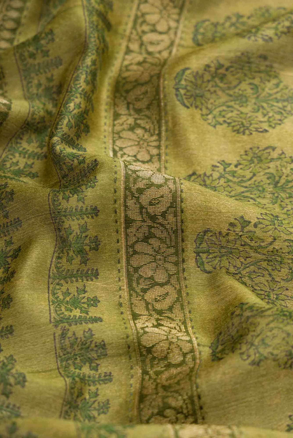 Green Dual Tone Tussar Silk Saree