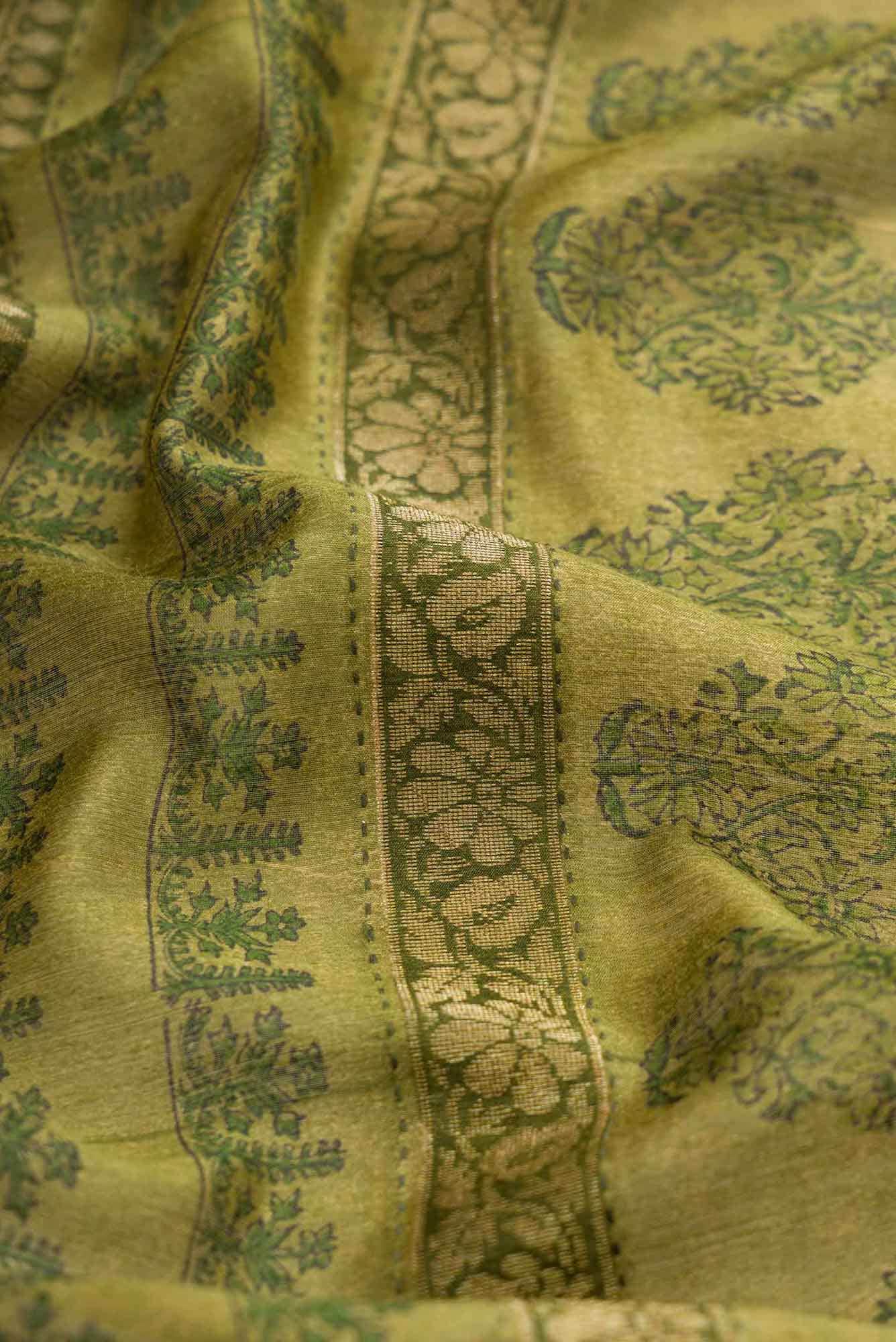Green Dual Tone Tussar Silk Saree