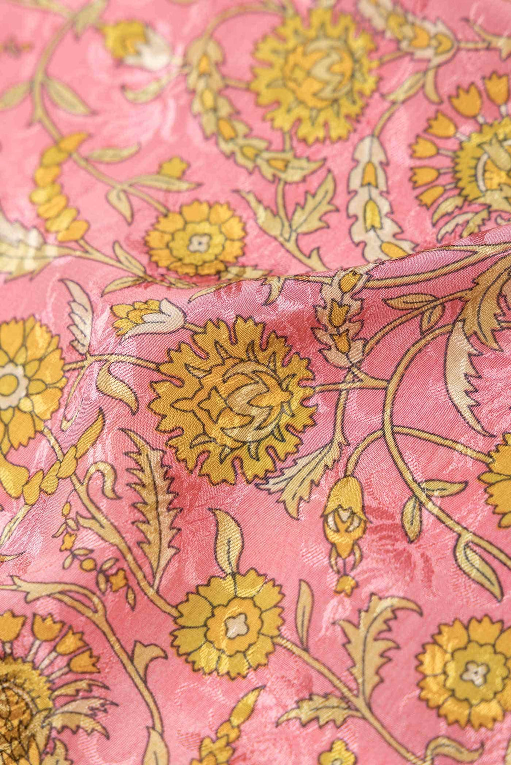 Pink Mysore Crepe Saree