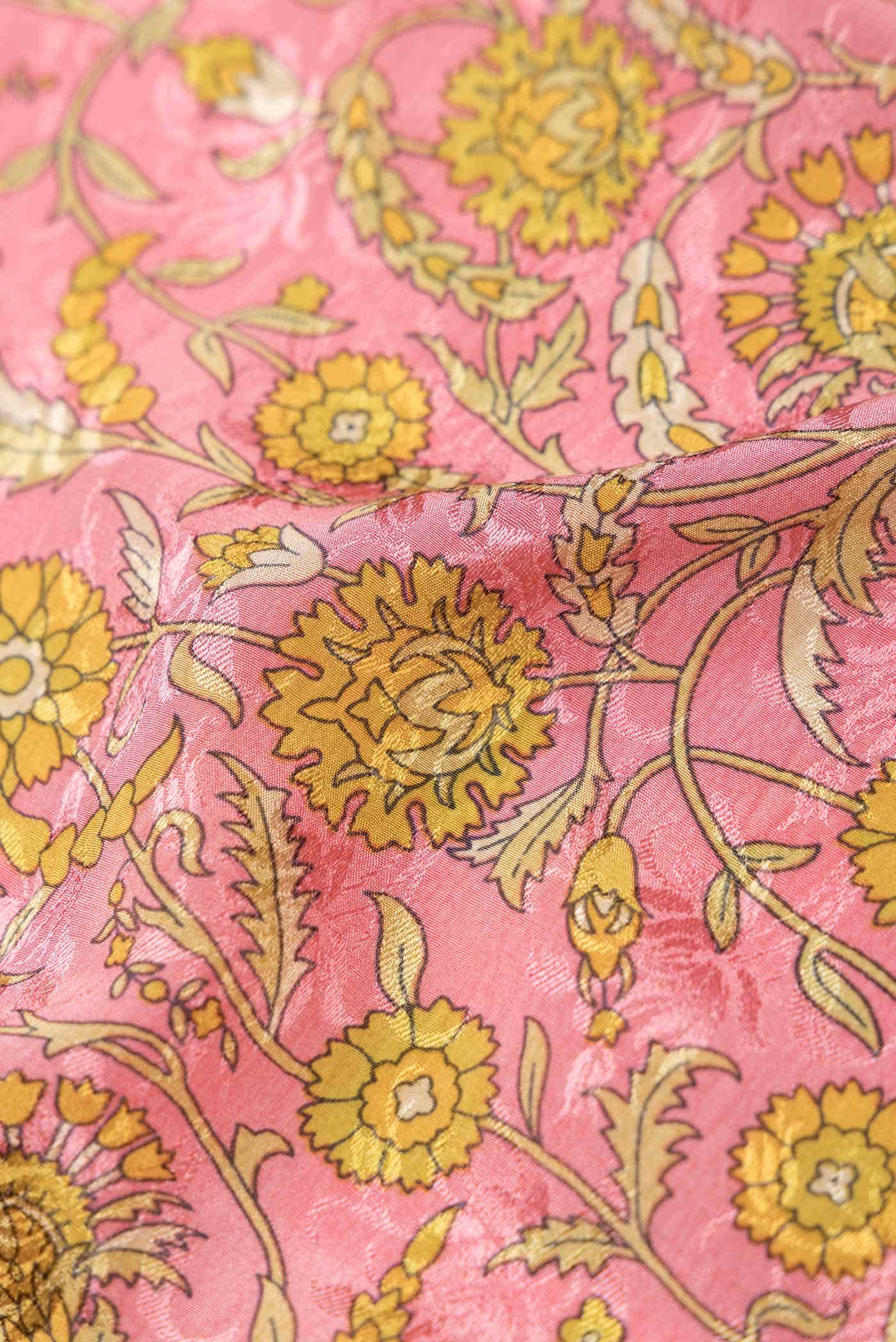 Pink Mysore Crepe Saree