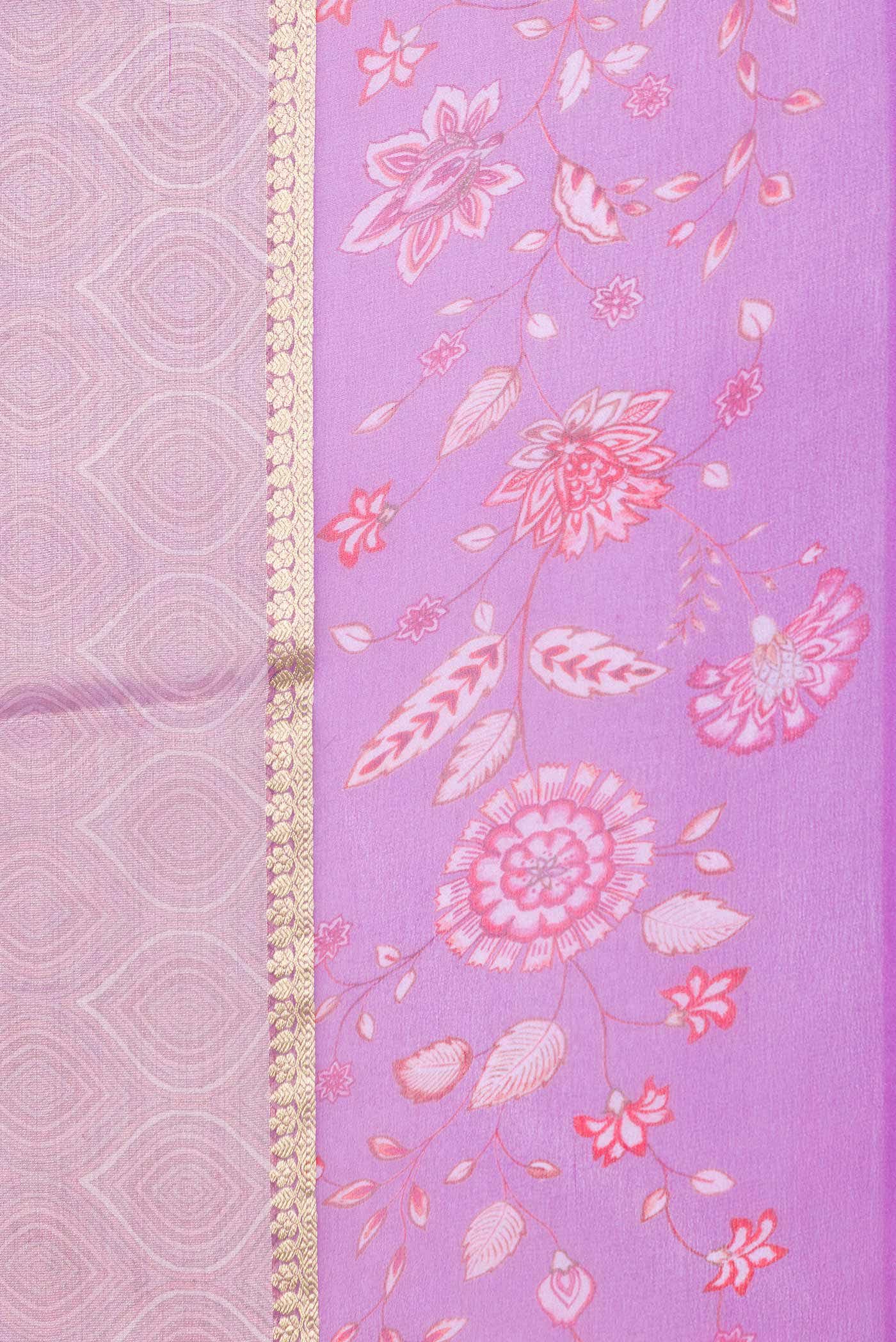 Lavender Dual Tone Mysore Georgette Saree