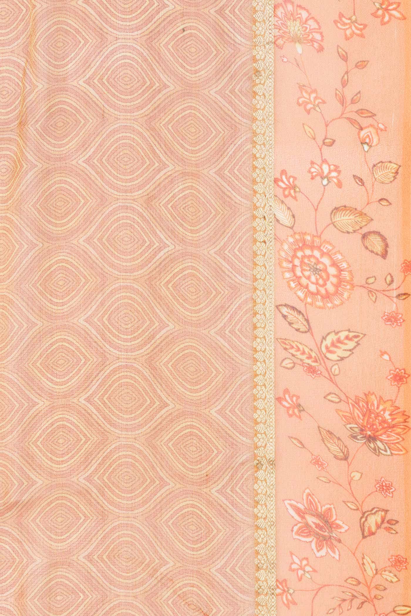 Golden Peach Dual Tone Mysore Georgette Saree