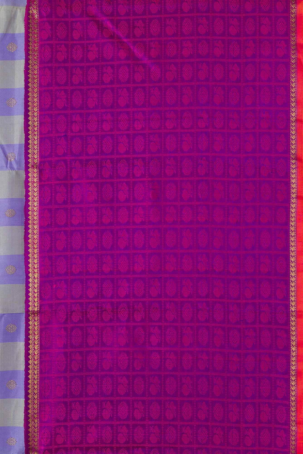 Pure Silk Pure Zari Pista Green and Lavender Dual Tone Kanchipuram Saree