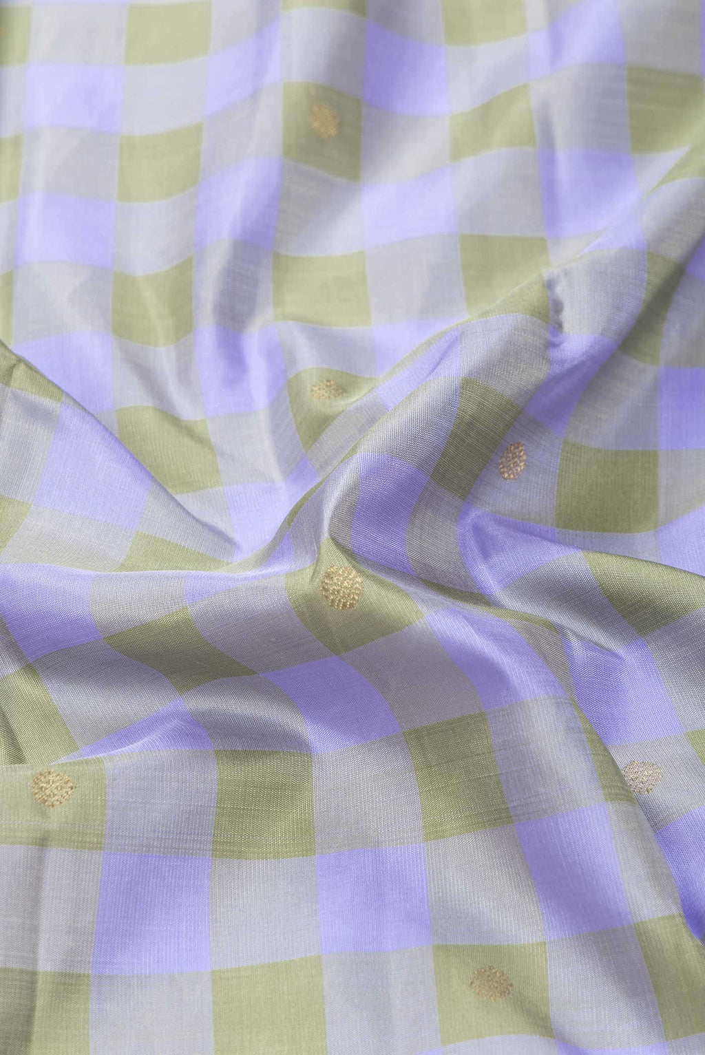 Pure Silk Pure Zari Lavender and Green Dual Tone Kanchipuram Saree