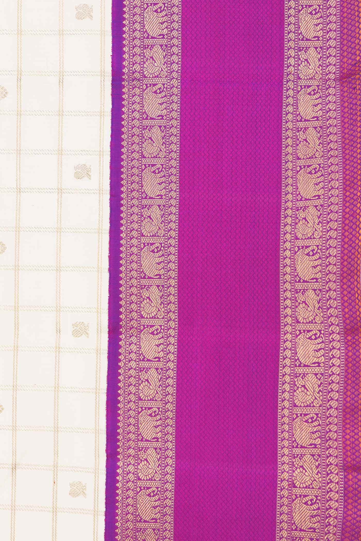 Pure Silk Pure Zari Sandal Dual Tone Kanchipuram Saree