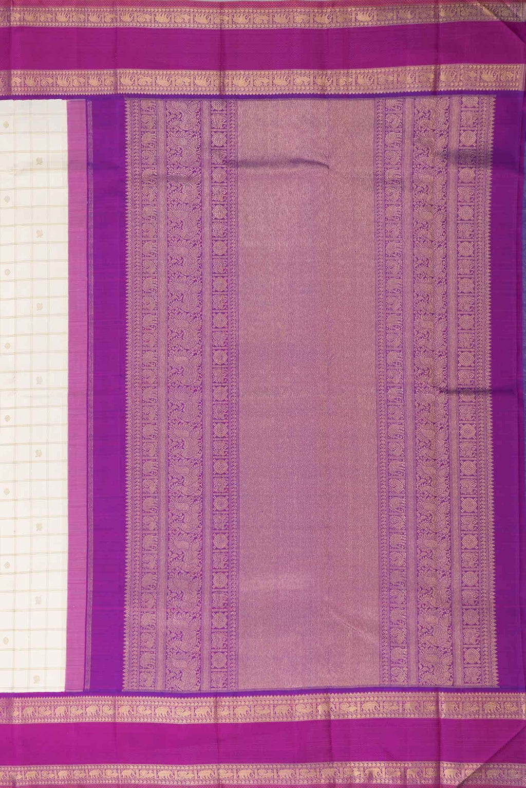 Pure Silk Pure Zari Sandal Dual Tone Kanchipuram Saree