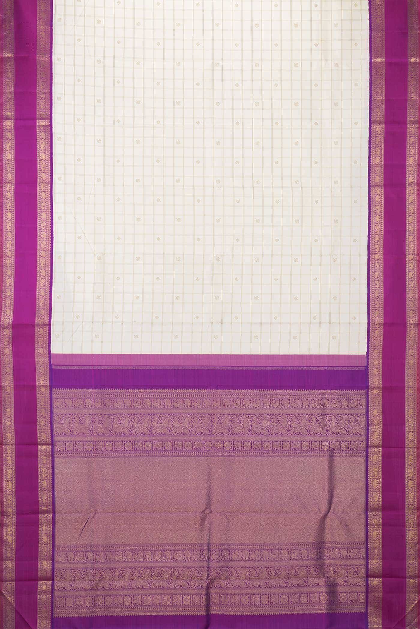 Pure Silk Pure Zari Sandal Dual Tone Kanchipuram Saree