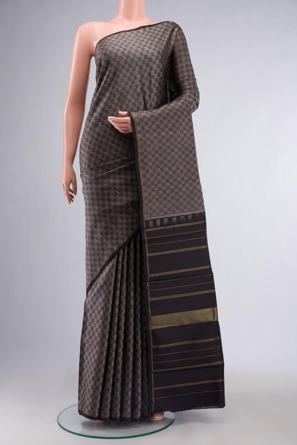 Black Kanchipuram Silk Saree