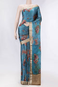 Blue Dual Tone Mysore Crepe Saree