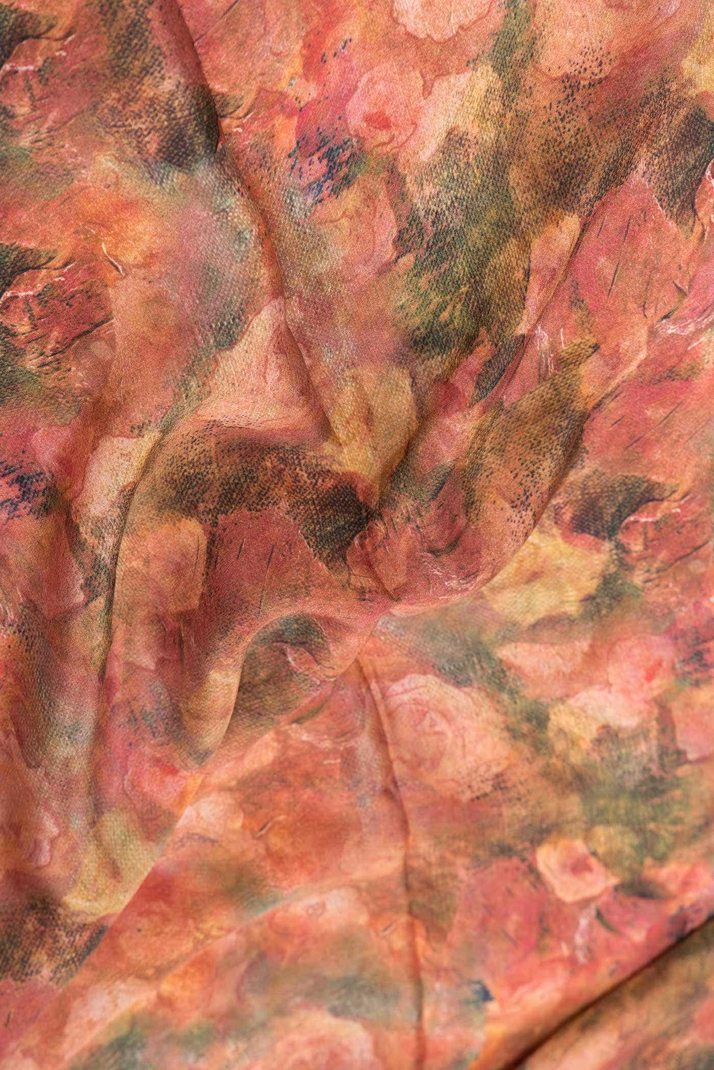 Peach Dual Tone Mysore Crepe Saree