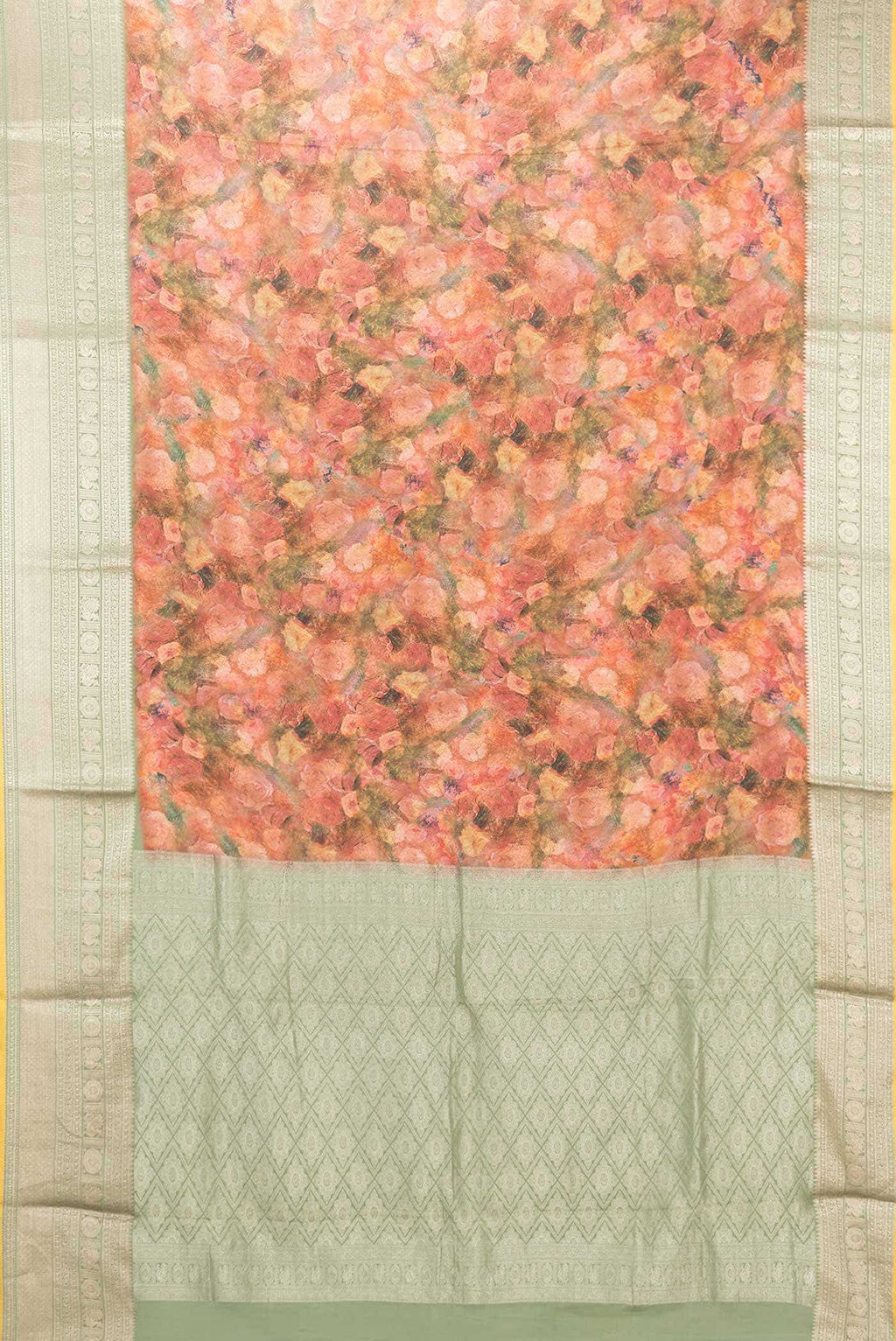 Peach Dual Tone Mysore Crepe Saree